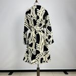 Farm Rio NWOT  Wool Blend Wild Hearts Tie-Belt Fleece Coat Size S Black White Photo 9