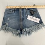 New Celebrity Pink Festival Denim Shorts Fringed Hem Distressed 9/29 High Rise Blue Photo 7