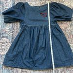 Free People  Get Obsessed Mini Dress Custom Beaded Heart Short Sleeve Babydoll Sm Photo 8