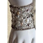 Vintage Freshwater .999 Silver Pearl Wire Rope Cuff Bracelet Wrapped Pearls 7.5” Photo 8