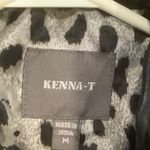 Kenna T womens biker core leather moto jacket black button front size medium Photo 2