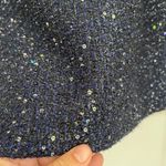 Loft Navy Blue Sparkle Tweed Mini Skirt Size 12 Classic Holiday Work Party Photo 3