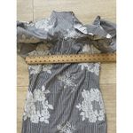 Ralph Lauren Lauren  Women's Off Shoulder Embroidered Striped Cotton Dress Size 6 Photo 4