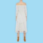 Derek Lam  10 Crosby White Off Shoulder Pom-Pom Boho Poplin Tunic Top [size 4] Photo 3