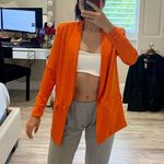 L'Academie  The Fleur Orange Blazer Small Satin Photo 7