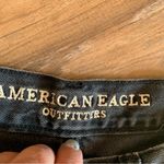 American Eagle  Jeans Women 2 Mom Jean High Rise Tapered Floral Black Denim Pants Photo 3