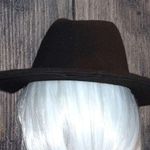 Black cowgirl/ fedora style hat with roach clip on band ( removable ) Photo 4