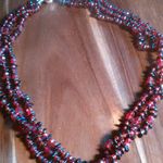 Indian Garnet and Seed Bead Triple Strand Magnetic Clasp Necklace Photo 3