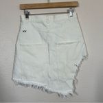 Sandy Liang  White Tams Frayed Denim Mini Skirt Photo 7