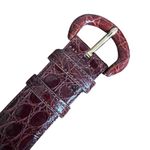 VTG Genuine Caiman Leather Waist Belt Made in Italy Croc Cognac Brown Sz 30 (S) Photo 8