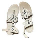 Vera Wang  Women's White Studded Leather Thong Sandals Casual Summer Photo 7