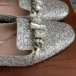 Miu Miu  silver glitter rhinestone loafer square toe block heel pump 37.5  Photo 13