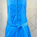 Adam Lippes  Adam Plus Eve Shirt Dress Sleeveless Mini Button Tie Blue Size 6‎ Photo 0