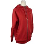 Athleta  On My Way Triumph Hoodie Full Zip Size Medium Currant Red 798347 Photo 2