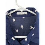 Equipment | L | Top Button Up Down Top Shirt PURE silk shirt blue star print Size L Photo 3