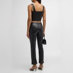 MOTHER The Insider Flood Faux Leather Jeans Black Size 24 NEW Photo 9