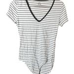 Sonoma Short Sleeve Striped V-Neck Bodysuit Sz M Photo 1