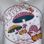 Ruby & Lace & Lace Cropped Short Sleeve Shirt Growing Mushroom Butterfly White Mauve XL Photo 2