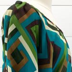 NEW Fashionista Womens Mod Geometric Scoop Neck Tunic Top Blue Green M Size M Photo 4