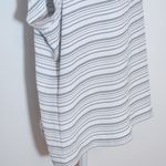 CAbi  White and Black Striped Cap Sleeve Blouse Size Large Photo 2