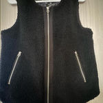 Princess by Vera wang women's black Sherpa zip up vest size M‎ Photo 0