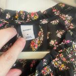Old Navy  Womens Top Dress Medium Black Floral Paisley Ruffle Long Sleeve Photo 2