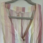 Como vintage  Tie Waist Blouse Striped Linen Blend Women's, Size Medium Photo 1
