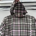 Torrid  Plaid Flannel Hooded Anorak‎ Jacket in Pink White Black Sz 3X Plus Photo 4