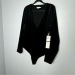 Good American  black velvet bodysuit size 5 Photo 2