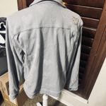 Coldwater Creek  Embroidered Denim Jacket PXL grey hearts Boho trucker stretch Photo 3