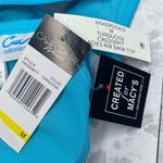 California Waves  Ribbed Bralette Bikini Swim Top Adjustable Straps Blue Medium Photo 10