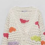 ZARA NWT colorblock knit cardigan Chunky BloggersFav Vintage Looking Y2K Photo 3