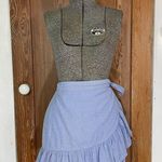 Wonderly  Blue Stripe Wrap Ruffle Skirt - Size Medium Photo 0