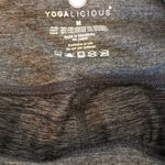 Yogalicious Gray Blue Yoga Mesh Stripe Crop Pants Photo 3