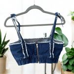 ZARA  Blue Denim Crop Top Size XS Photo 3