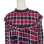 Free People  Charlie Ruffle Plaid Top Photo 3