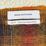 Urban Outfitters ‎ Outfitters Plaid Jacket Sherpa Collar Button Front Orange Black XS Grunge Photo 2