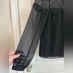 Lipsy London  Black Sheer Lace Blouse Size US 2 Photo 2