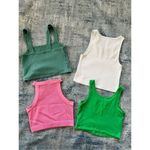 American Eagle  Cotton On Wild Fable Green White Pink Lot of 4 Crop Tops All XS Photo 1