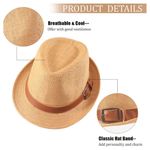Boutique Ultrafun Straw Fedora Hat Classic Manhattan Dark Gray Black Belt Buckle Band Uni Photo 5