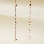 NWT LA Meno Rose Gold Threader Earrings Pink Photo 2