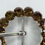 Silver Tone Rhinestone Round Circle Belt Buckle Photo 3