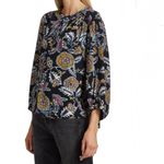 Ba&sh  Vlaska Lady Shirt Blouse Size 2 US 8 Black Multi-color Paisley Bash Photo 4