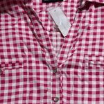 NY & Company 7th Avenue size XL tall pullover pink white checkered rolltab slvs Photo 3