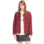 Current/Elliott Current Elliott Red Black Plaid‎ Sherpa Workman Shacket Jacket Size 2/ M Photo 1