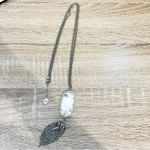 Kendra Scott Howlite & Silver Rayne Tassel Necklace Marble Long Photo 2