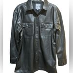 joe's jeans JOE’S JEANS Vegan Leather Shacket size XS 19” p2p Black $228 MSRP NWT Photo 5