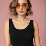 Vintage Altitude Women's Large Black‎ Cotton Sleeveless Scoop Neck Tank Top Black Photo 0