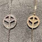 Brand New 18K Gold AntiWar Genuine Diamonds Convertible Anklet/Bracelet Photo 0