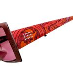 ETRO pink metallic paisley print y2k sunglasses with case rhinestone logo Photo 3